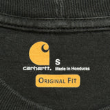 Carhartt Spellout Long Sleeve T-Shirt - Small Black Cotton