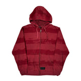Oakley Striped Hoodie - Medium Red Cotton Blend