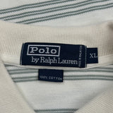 Polo By Ralph Lauren Striped Polo Shirt - XL Cream Cotton