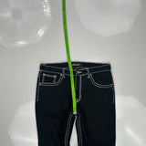 True Luck Contrast Stitch Jeans - 34W UK 12 Black Cotton Blend