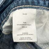 Silver Contrast Stitch Jeans - 38W 30L Light Wash Cotton