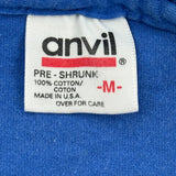 Superman Anvil Single Stitch T-Shirt - Medium Blue Cotton