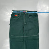 Hip Hop Empyre Double Knee Carpenter Trousers - 36W 30L Green Cotton
