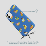 Electric Blue Fancy Frogs iPhone 11 Case