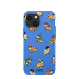 Electric Blue Fancy Frogs iPhone 13 Mini Case