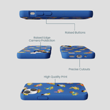 Electric Blue Fancy Frogs iPhone 13 Mini Case