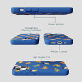 Electric Blue Fancy Frogs iPhone 13 Case