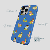 Electric Blue Fancy Frogs iPhone 14 Pro Max Case