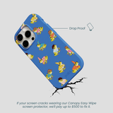 Electric Blue Fancy Frogs iPhone 14 Pro Case