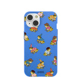 Electric Blue Fancy Frogs iPhone 14 Case