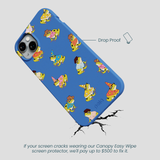 Electric Blue Fancy Frogs iPhone 15 Plus Case