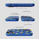 Electric Blue Fancy Frogs iPhone 15 Case