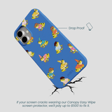 Electric Blue Fancy Frogs iPhone 16 Plus Case