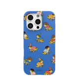 Electric Blue Fancy Frogs iPhone 16 Pro Case