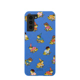 Electric Blue Fancy Frogs Samsung Galaxy S21 Case
