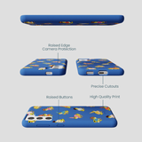 Electric Blue Fancy Frogs Samsung Galaxy S21 Case