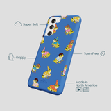 Electric Blue Fancy Frogs Samsung Galaxy S22 Case