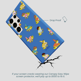 Electric Blue Fancy Frogs Samsung Galaxy S24 Ultra Case