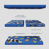 Electric Blue Fancy Frogs Samsung Galaxy S24 Ultra Case