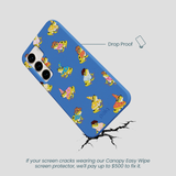 Electric Blue Fancy Frogs Samsung Galaxy S24 Case