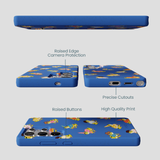 Electric Blue Fancy Frogs Samsung Galaxy S25 Ultra Case