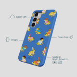 Electric Blue Fancy Frogs Samsung Galaxy S25 Case