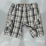 Lee Checked Cargo Shorts - 34W 11L Black & White Cotton