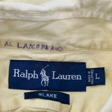 Blake Ralph Lauren Short Sleeve Shirt - Large Yellow Cotton