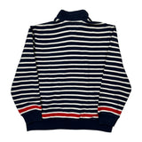 Tommy Hilfiger Striped 1/4 Zip - XL Navy Cotton