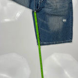 Koman Denim Shorts - 34W 11L Blue Cotton Blend