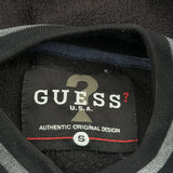 Guess Spellout Varsity Jacket - Small Black Polyester