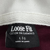Cotton On Garments Striped Rugby Shirt - Large Burgundy Cotton