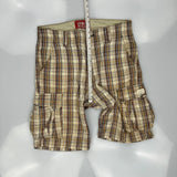Levis Checked Cargo Shorts - 36W 10L Beige Cotton