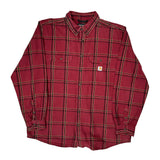Carhartt Checked Flannel Shirt - XL Red Cotton