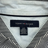 Tommy Hilfiger Striped Short Sleeve Shirt - Large Black & White Cotton