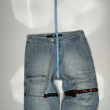 Francois Girbaud Cargo Trousers - 41W 22L Light Wash Denim