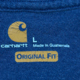 Original Fit Carhartt Long Sleeve T-Shirt - Large Blue Cotton