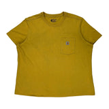 Carhartt T-Shirt - 2XL Yellow Cotton Blend