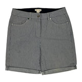 Barbour Pinstripe Shorts - 30W UK 10 Grey Cotton