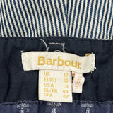 Barbour Pinstripe Shorts - 30W UK 10 Grey Cotton