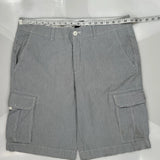 Tommy Hilfiger Pinstripe Cargo Shorts - 38W 10L Gray Cotton