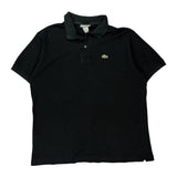 Made In France Lacoste Polo Shirt - Large Black Cotton