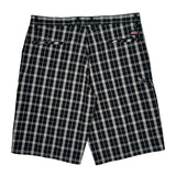 Dickies Checked Shorts - 36W 10L Black & White Cotton Blend