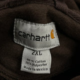 Carhartt Hoodie - 2XL Brown Cotton Blend
