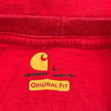 Carhartt Long Sleeve T-Shirt - Large Red Cotton