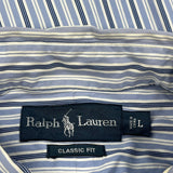 Ralph Lauren Striped Shirt - Large Blue Cotton