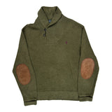 Polo By Ralph Lauren Shawl Sweater - Medium Green Cotton