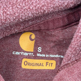 Carhartt Hoodie - Small Burgundy Cotton Blend