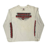 Harley Davidson Graphic Long Sleeve T-Shirt - XL White Cotton