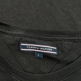 Tommy Hilfiger T-Shirt - Large Black Cotton